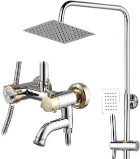 Douchesysteem set met regendouche en handdouche - chroom