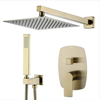 Douchesysteem set met regendouchekraan, chroom