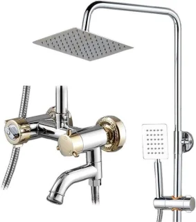 Douchesysteem set regendouche met handdouche zilver