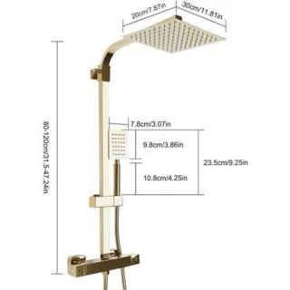 Douchesysteem thermo anti-kalk messing 1,5m slang