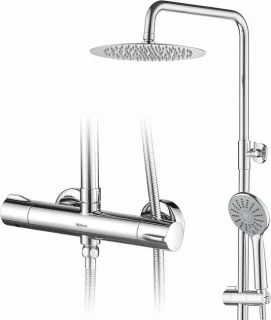 Douchesysteem thermostaat regendouche 25 cm chroom