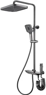 Douchesysteem thermostaat regendouche set 25 cm grijs