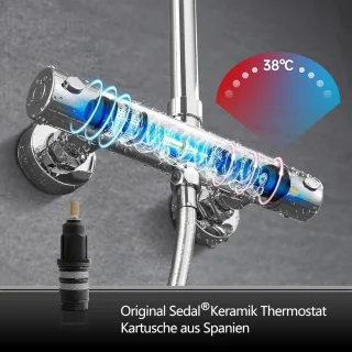 Douchesysteem thermostaatkraan