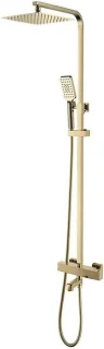 Douchesysteem thermostaatkraan regendouche set 25.4 cm goud