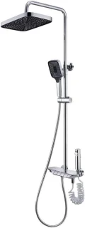 Douchesysteem thermostatisch regendouche 255 cm chroom