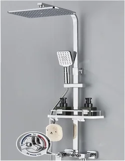 Douchesysteem thermostatisch regendouchekraan set chroom