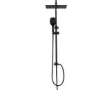 Douchesysteem vierkant regendouche set, 25x25 cm, zwart