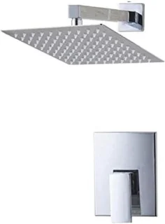 Douchesysteem vierkant regendouche set 40 cm chroom