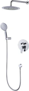 Douchesysteem Wanddouche Kraan Set - Regendouche Combi-Set - Dagelijkse Douche Ervaring - Luchtinjectie Technologie - 20 cm Regendouchekop - Verchroomd
