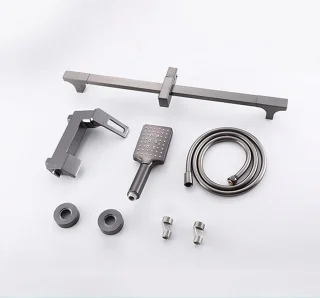 Douchesysteem wandmontage geborsteld gun grey