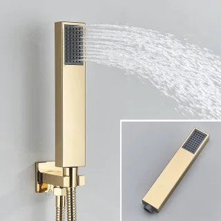 Douchesysteem wandmontage regendouche set goudkleurig