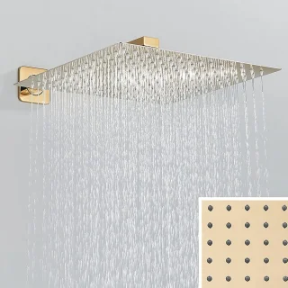 Douchesysteem wandmontage regendouche set goudkleurig