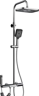 Douchesysteem wandmontage regendouche set gun grey messing