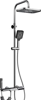 Douchesysteem wandmontage regendouche set gun grey messing
