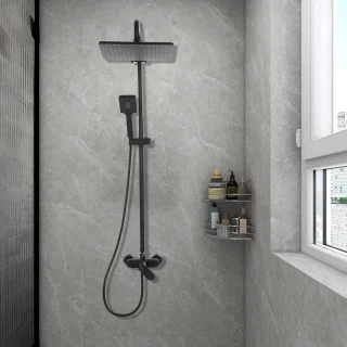 Douchesysteem wandmontage regendoucheset handdouche zwart