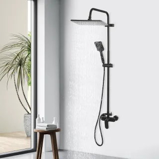 Douchesysteem wandmontage regendoucheset handdouche zwart