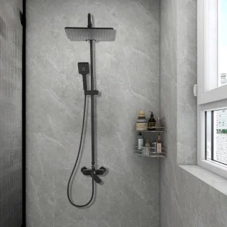 Douchesysteem wandmontage regendoucheset handdouche zwart
