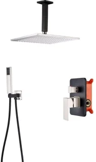 Douchesysteem zwart regendouche set 16 inch