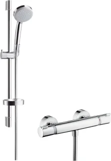 Douchethermostaat set met regendouche 0,65 m stang chroom
