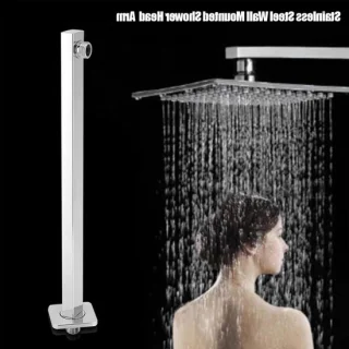 Doucheverlengingsarm vierkant design 33.8 cm zilver