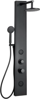 Douchezuil hydromassage 17 x 65 x 130 cm matzwart