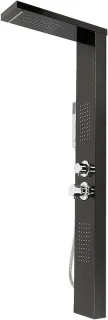 Douchezuil hydromassage douchesysteem waterval 130 cm hoog zwart