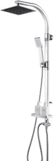Douchezuil met handdouche 25 x 25 cm zilver