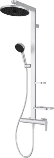Douchezuil met mechanische buitenmixer aluminium mat zilver