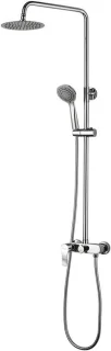 Douchezuil met mengkraan - inbouw - 20 cm diameter - roestvrij staal