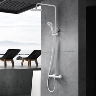 Douchezuil met thermostatisch systeem wit