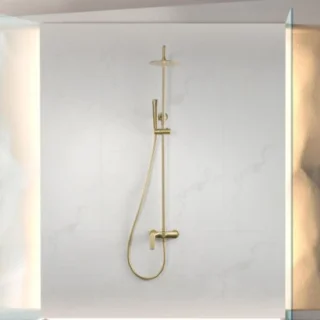 Douchezuil Set - Badkamerarmatuur - Geborsteld Goud