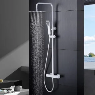 Douchezuil Set Regendouche 90 cm Wit