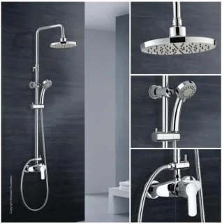 Douchezuil wandmontage chroom