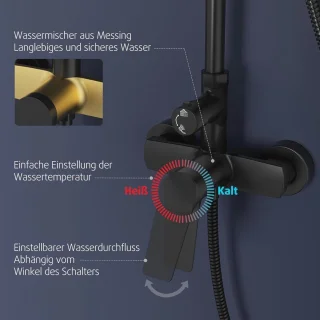 Douchezuil zwart