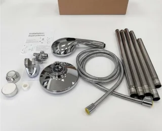 Dubbele handdouche systeem zilver
