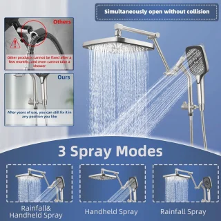 Dubbele Regendouche met Handdouche 12 inch
