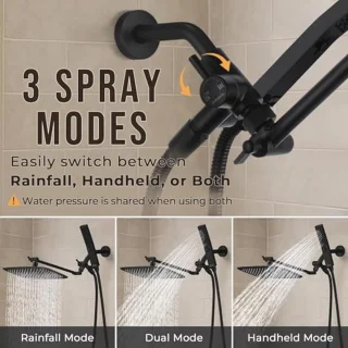 Dubbele vierkante douchekop set 30,5 cm