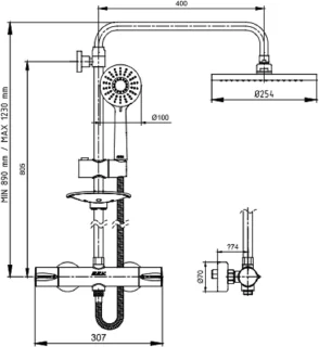 E.C.A. Regendoucheset Thermostaat Rond Chroom