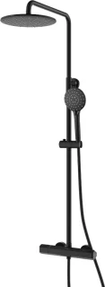 EcoRain Glenn 23 cm Zwart Regendouche Set met Thermostaatkraan
