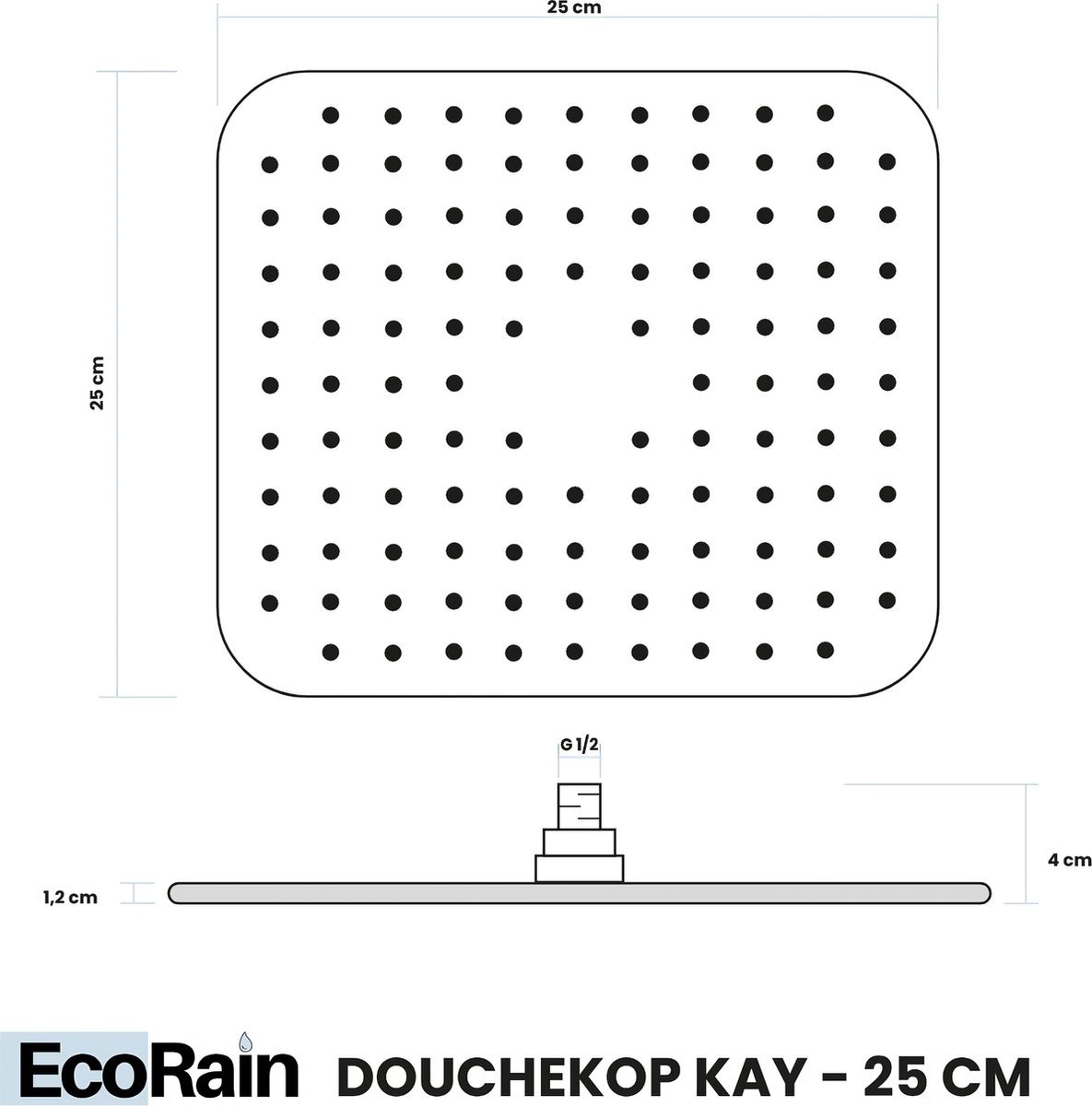 Wat vinden we goed aan de EcoRain© Kay 25 CM Rechthoekige Regendouchekop Chroom