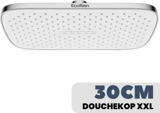 EcoRain© Mark 30 Regendouchekop 30 cm Rechthoekig Chroom