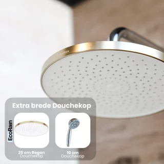 EcoRain Regendouchekop 25 cm Rond Geborsteld Goud