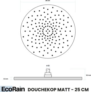 Wat vinden we goed aan de EcoRain Regendouchekop 25 cm rond mat chroom
