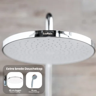 EcoRain Regendouchekop 25 cm rond mat chroom