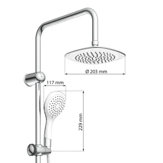 EISL DUSCHTRAUM Hoofddouche set Chroom-Wit