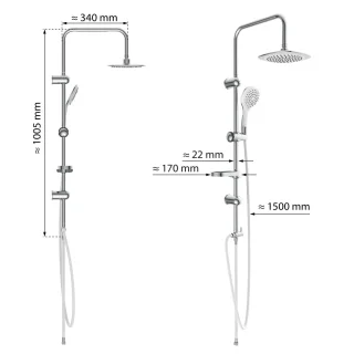 EISL DUSCHTRAUM Hoofddouche set Chroom-Wit