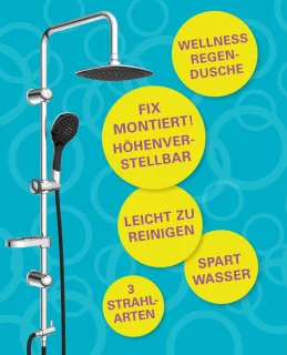 EISL DUSCHTRAUM Hoofddouche set Chroom-Zwart