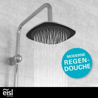 EISL DUSCHTRAUM Hoofddouche set Chroom-Zwart