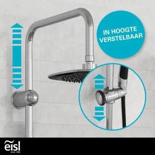 EISL DUSCHTRAUM Hoofddouche set Chroom-Zwart
