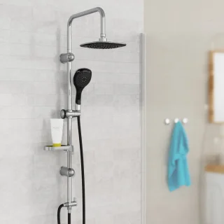 EISL DUSCHTRAUM Hoofddouche set Chroom-Zwart